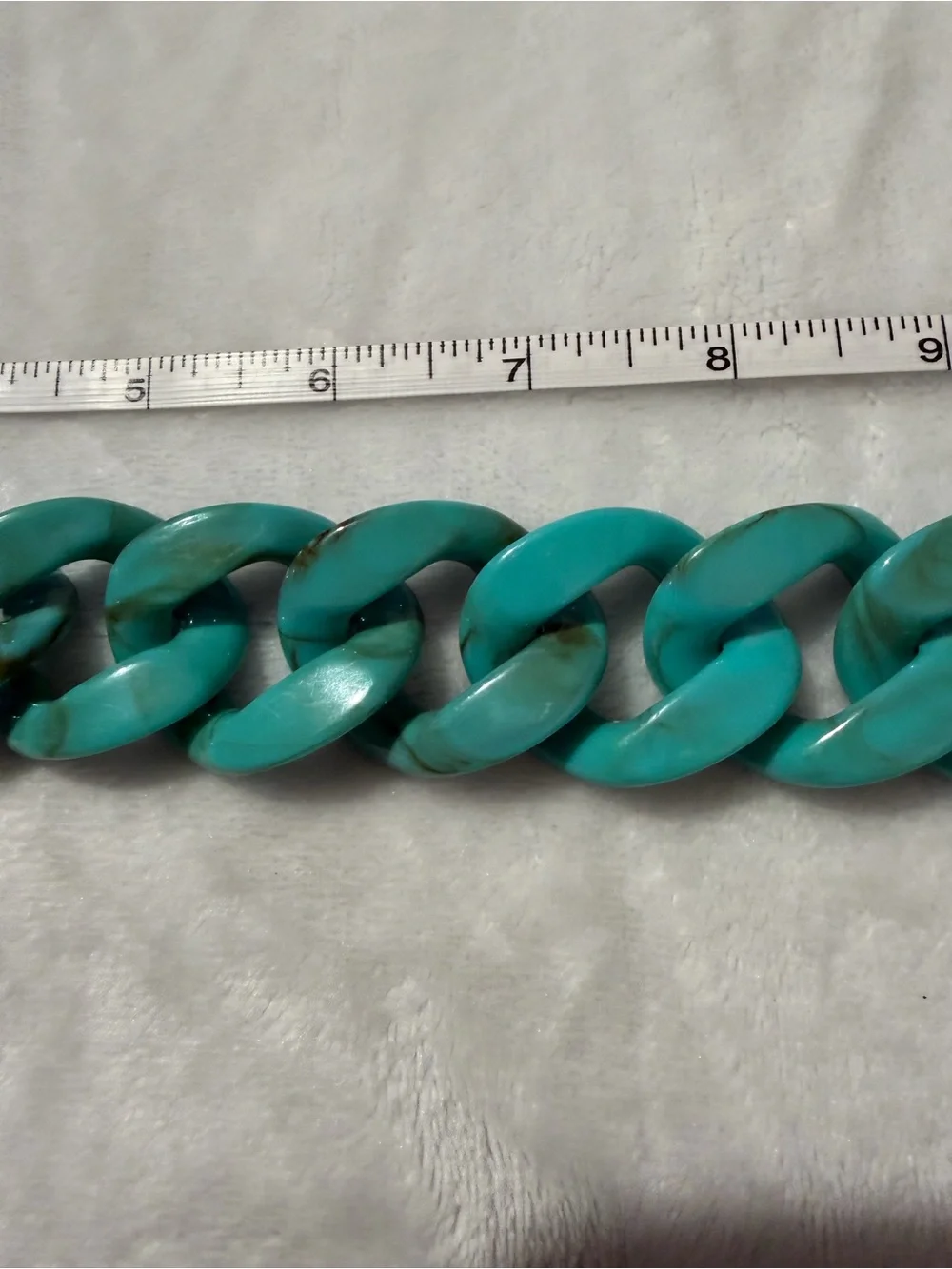 Chunky Turquoise Link- Teal Chain/ Purse Charm Statement